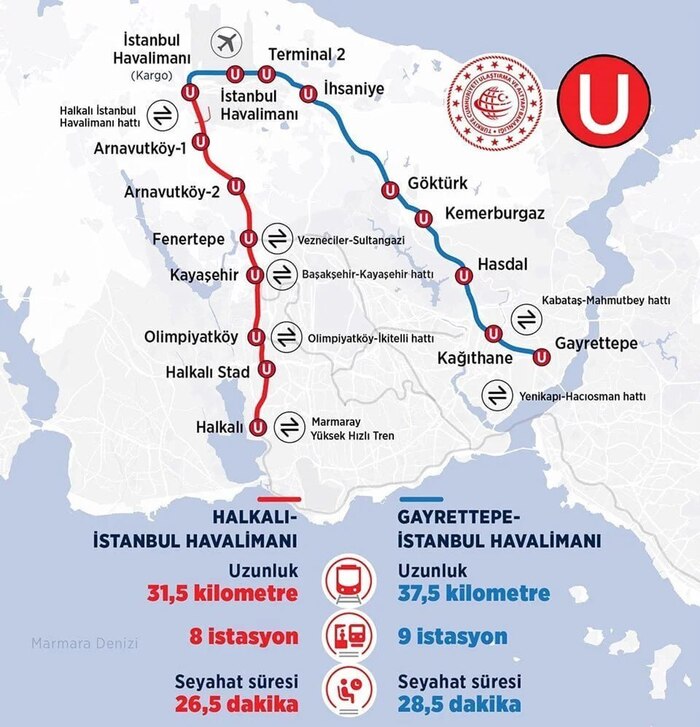Теперь в новый аэропорт Стамбула можно добраться на метро