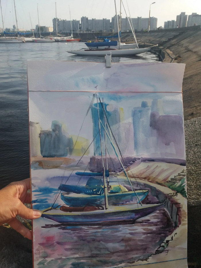 Пленэр в Санкт-Петербурге. Яхт-клуб