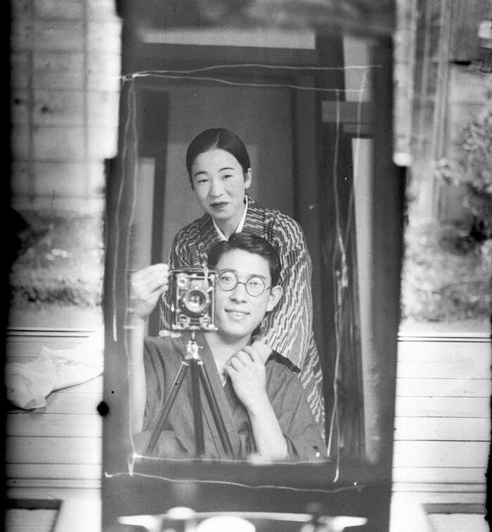 Столетнее селфи, Япония 1920г Фотография, Япония, История, Черно-белое фото