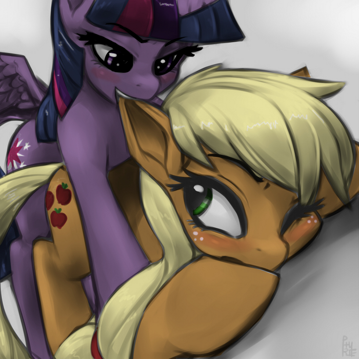   ,    My Little Pony, Applejack, Twilight Sparkle, MLP Edge, MLP Lesbian, 