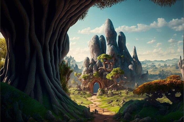 СКАЗОЧНЫЕ ОБОИ НА РАБОЧИЙ СТОЛ Midjourney, Арты нейросетей, Нейронные сети, Цифровой рисунок, Длиннопост, Фоторедактор, Обои на рабочий стол, Сказка, Река, Озеро, Красота, Волшебство, Магия, Ночь, День, Луна