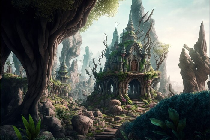 СКАЗОЧНЫЕ ОБОИ НА РАБОЧИЙ СТОЛ Midjourney, Арты нейросетей, Нейронные сети, Цифровой рисунок, Длиннопост, Фоторедактор, Обои на рабочий стол, Сказка, Река, Озеро, Красота, Волшебство, Магия, Ночь, День, Луна