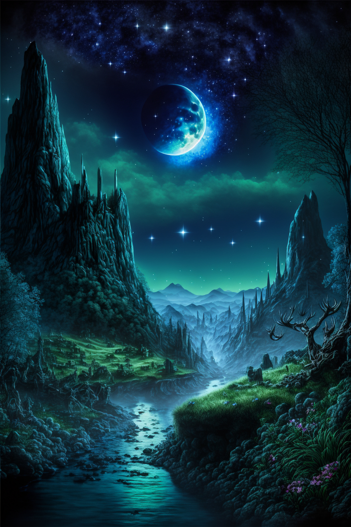 Продолжение поста «СКАЗОЧНЫЕ ОБОИ НА РАБОЧИЙ СТОЛ» Midjourney, Арты нейросетей, Нейронные сети, Цифровой рисунок, Длиннопост, Фоторедактор, Обои на рабочий стол, Сказка, Река, Озеро, Красота, Волшебство, Магия, Ночь, День, Луна, Обои на телефон, Ответ на пост