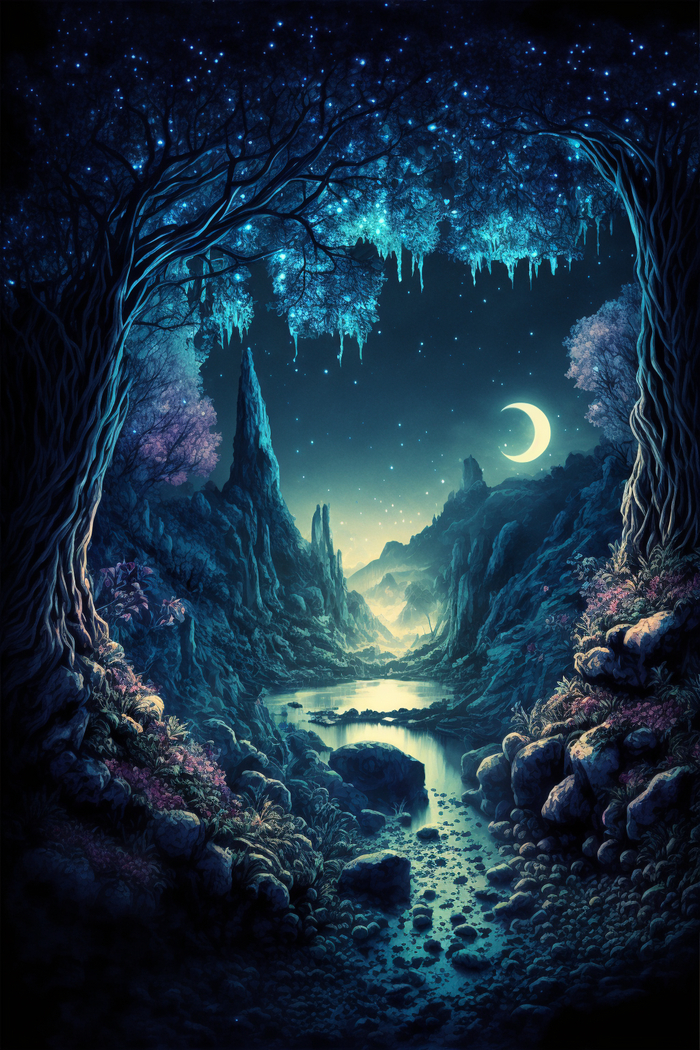 Продолжение поста «СКАЗОЧНЫЕ ОБОИ НА РАБОЧИЙ СТОЛ» Midjourney, Арты нейросетей, Нейронные сети, Цифровой рисунок, Длиннопост, Фоторедактор, Обои на рабочий стол, Сказка, Река, Озеро, Красота, Волшебство, Магия, Ночь, День, Луна, Обои на телефон, Ответ на пост