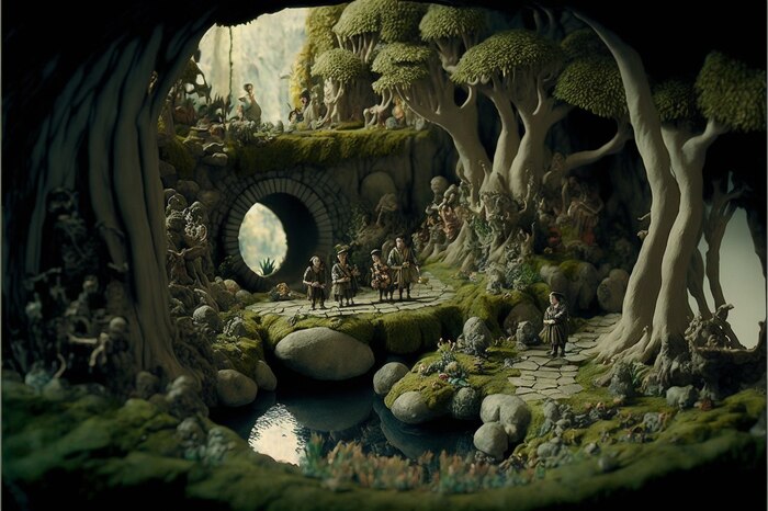 Продолжение поста «СКАЗОЧНЫЕ ОБОИ НА РАБОЧИЙ СТОЛ» Midjourney, Арты нейросетей, Нейронные сети, Цифровой рисунок, Фоторедактор, Обои на рабочий стол, Сказка, Река, Озеро, Красота, Волшебство, Магия, Ночь, День, Луна, Длиннопост, Ответ на пост