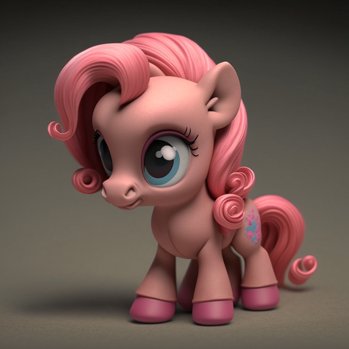 My little pony 3d clay model MidJourney Midjourney,  ,  , My Little Pony, 