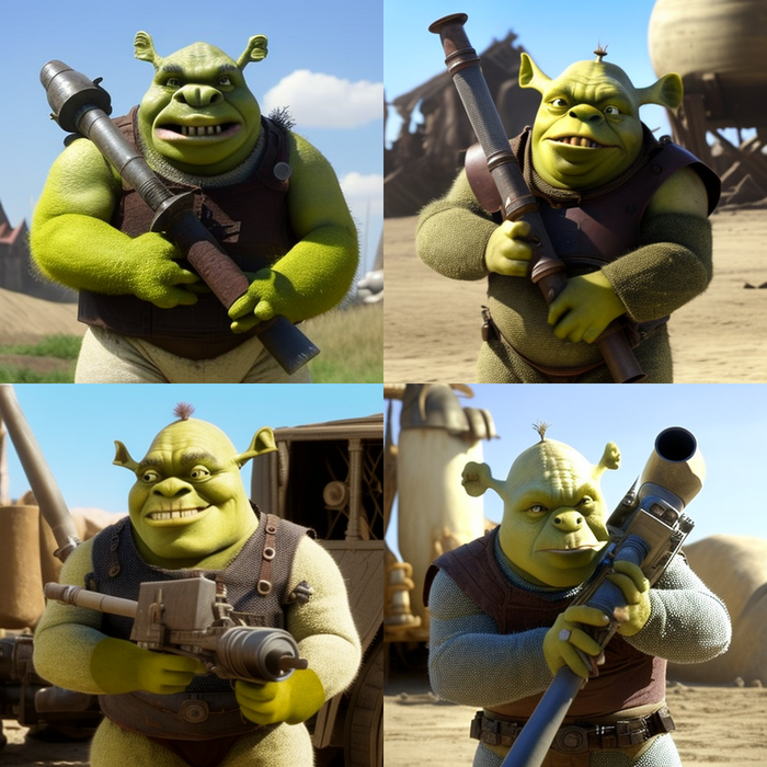 Шрек держит панцершрек