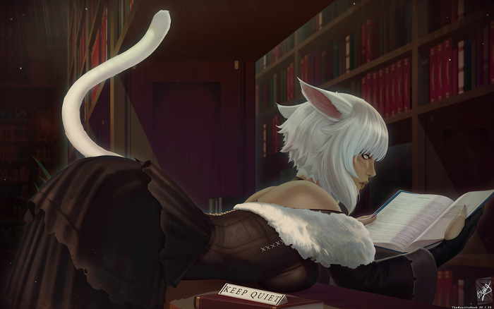     TheMaestroNoob, , , , Anime Art,  , Final Fantasy, Final Fantasy XIV, Miqote, Animal Ears, 