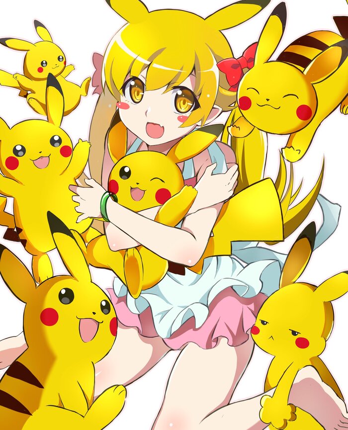     ) Anime Art, , , , , Pikachu-girl, Bakemonogatari, Shinobu Oshino, , , Msmrdaaaaa