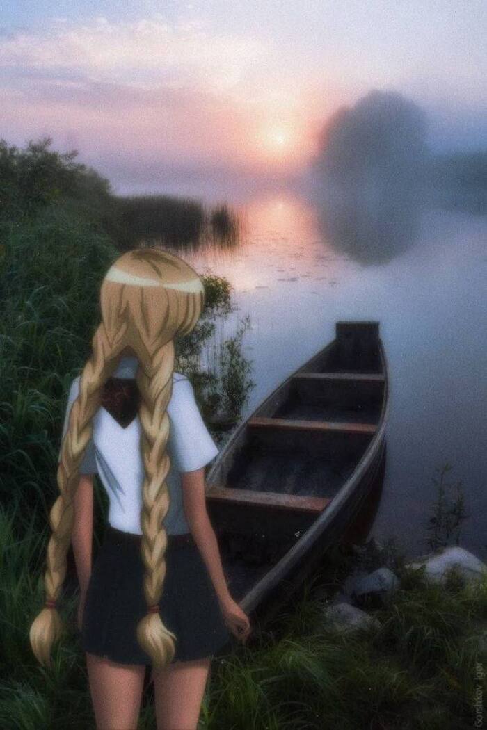 Буду поливать цветы,думать о своей судьбе. Буду до ночной звёзды лодку мастерить себе...