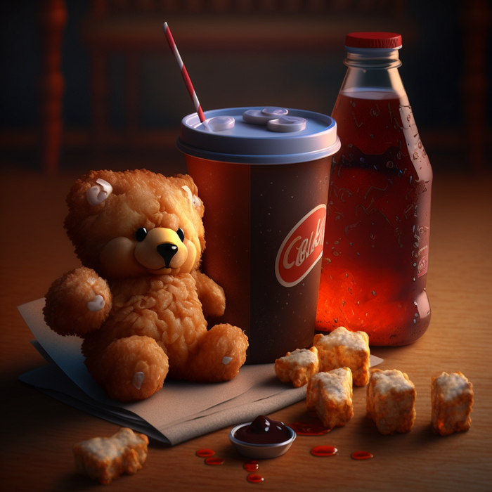    Midjourney: "chicken nuggets"  ,  ,  ,  , , Coca-Cola, 