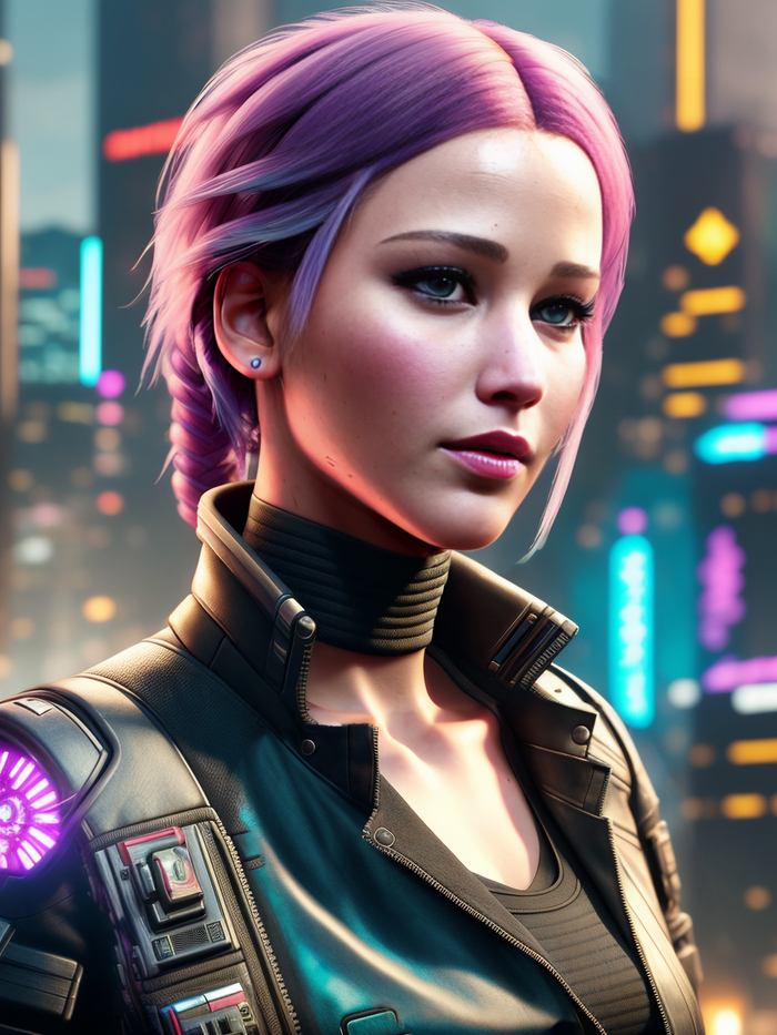 Cyberpunk woman by Stable Diffusion