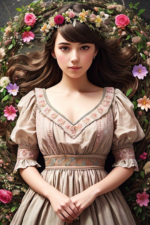 Девушки на цветочной поляне | Пикабу