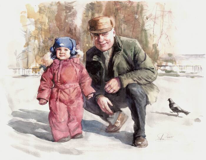 Портрет акварелью