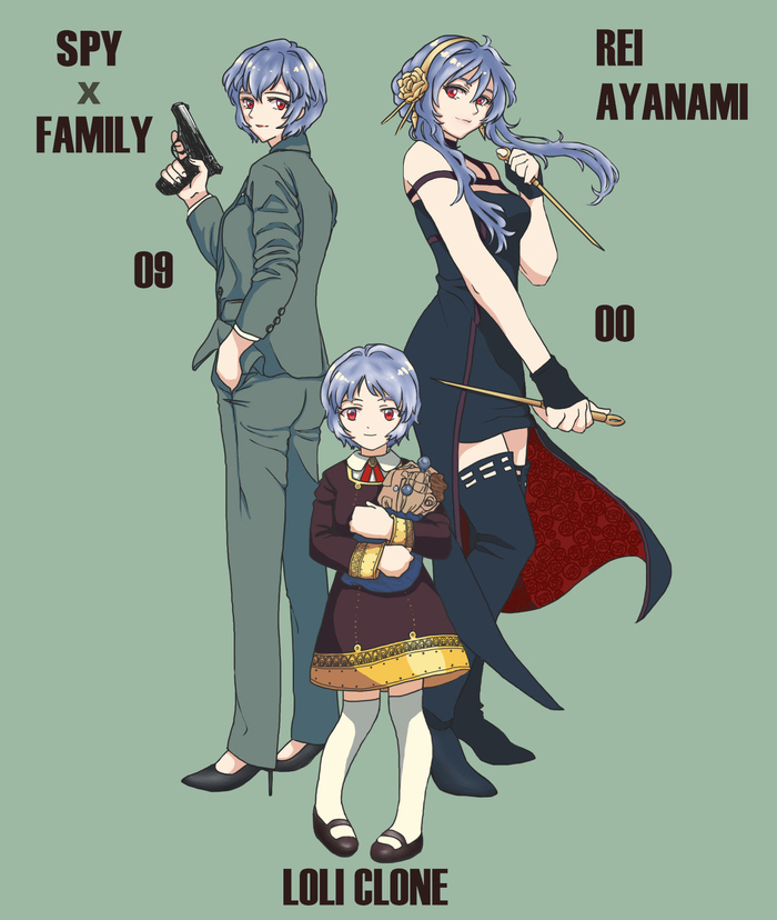   Evangelion, Rei Ayanami, Spy X Family, , , Anime Art