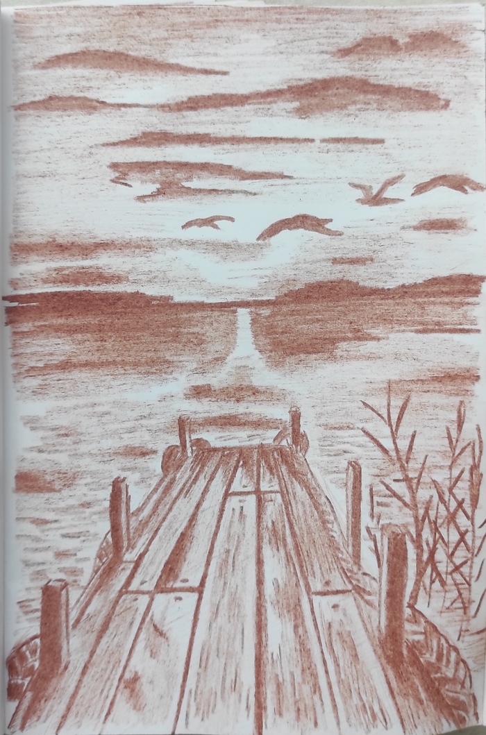 Закат на озере