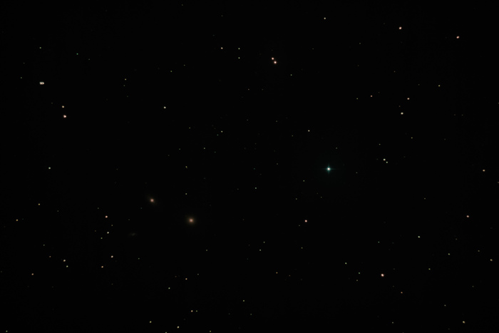 Галактики М 105, NGC 3384 и NGC 3389 из созвездия Льва