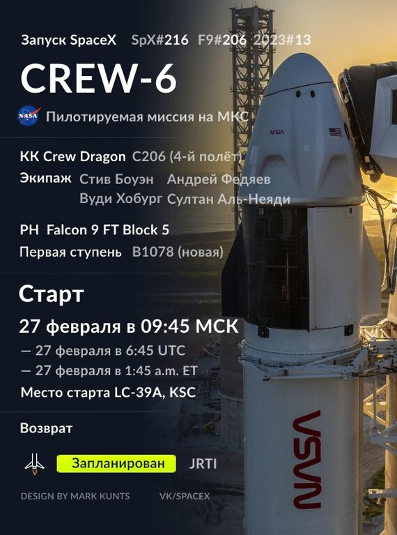   Crew-6 SpaceX, ,  , 