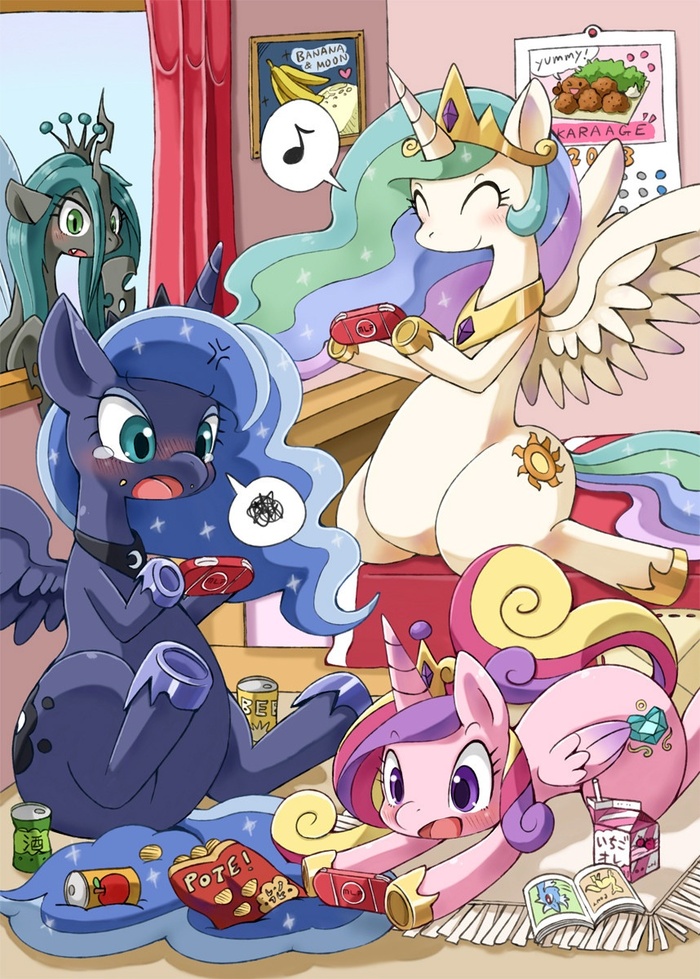   My Little Pony, Ponyart, Princess Luna, Princess Cadance, Princess Celestia, Queen Chrysalis