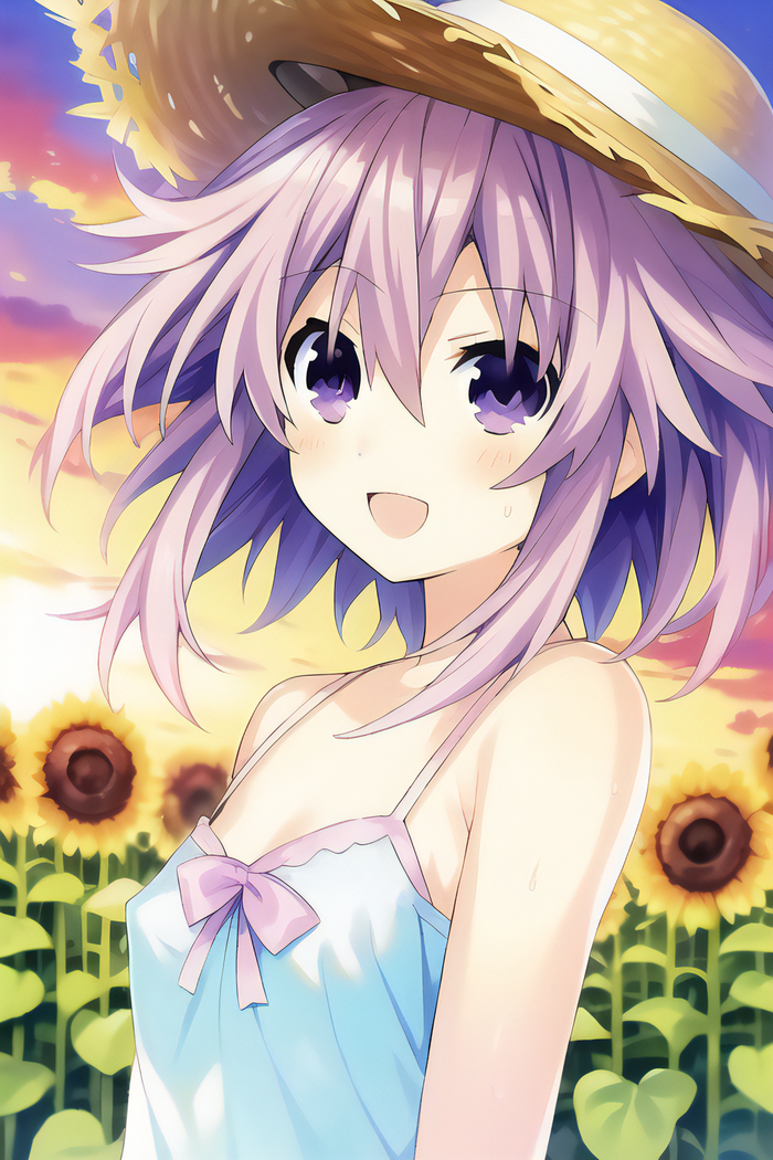 Neptune & Nepgear Anime Art, Hyperdimension Neptunia, Neptunia, Neptune, Nepgear,  , NovelAI, 