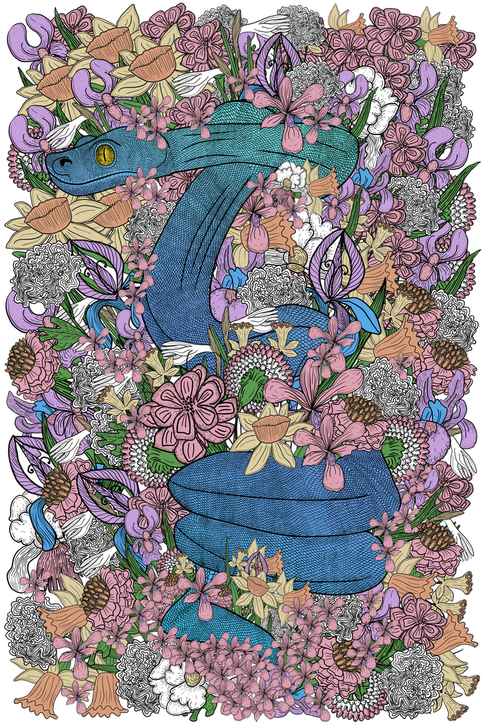 Нарисовала открытку к 8 марта)