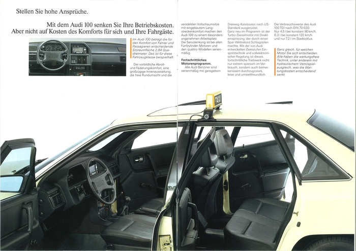 Брошюра автомобилей такси от Audi за 1990 год Такси, Audi, Брошюра, Реклама, Авто, Длиннопост