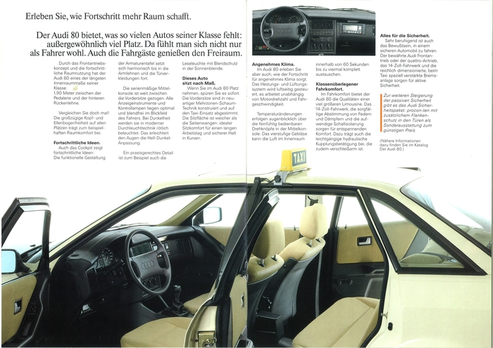 Брошюра автомобилей такси от Audi за 1990 год Такси, Audi, Брошюра, Реклама, Авто, Длиннопост