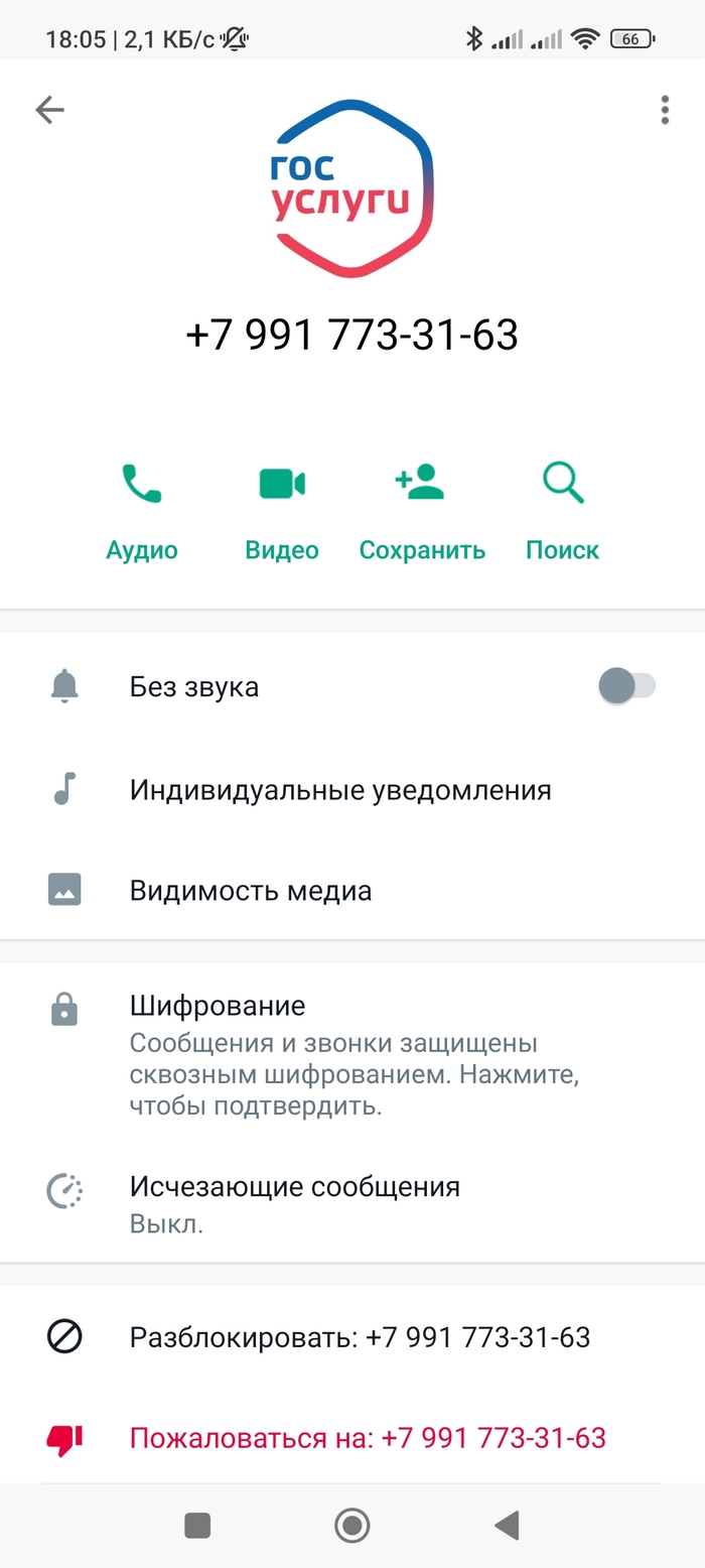 Звонок по WhatsApp от 