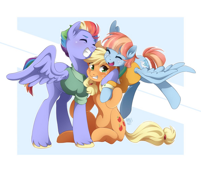   My Little Pony, Applejack, Windy Whistles, Bow Hothoof