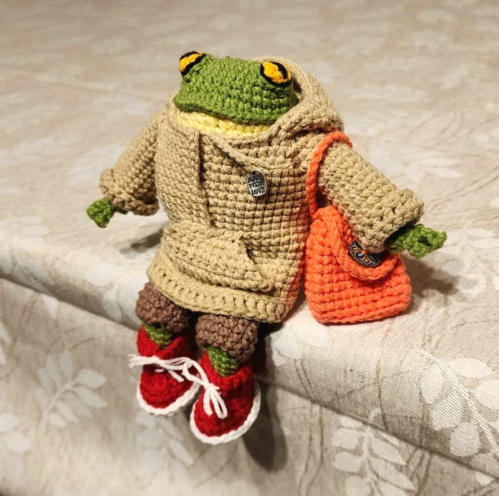 Вязаный лягух