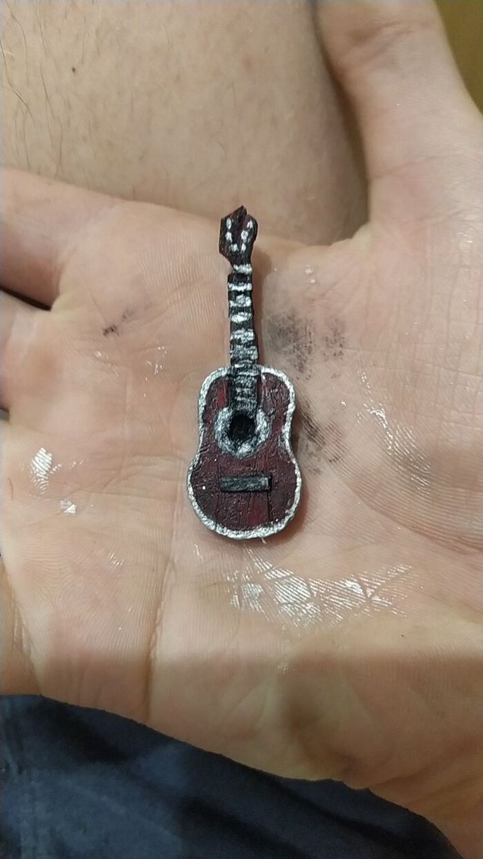 Макро гитара Самоделки, Своими руками, Гитара, Изделия из дерева, Миниатюра, Рукоделие с процессом, Рукожоп, Длиннопост