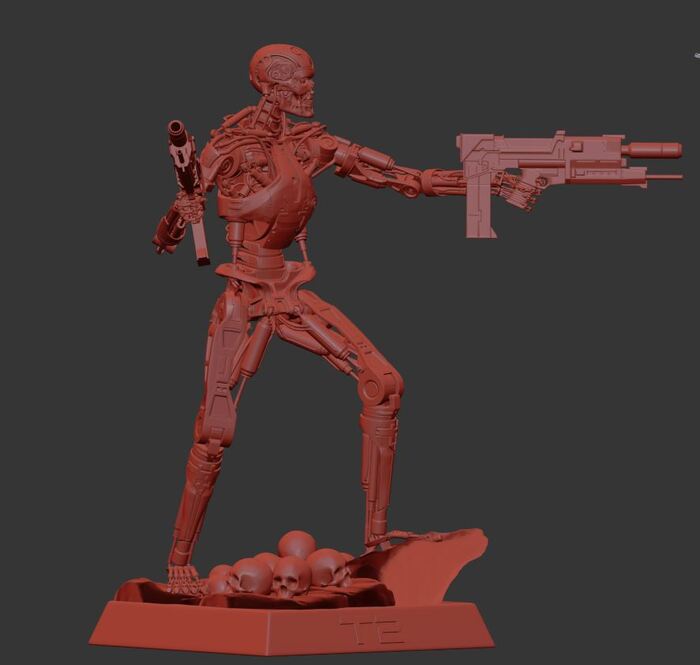 Terminator T-800 Endoskeleton 3D Print Model Pose Aiming at the Victim Terminator t-800,  , 3D , , 3D,  , , , , 