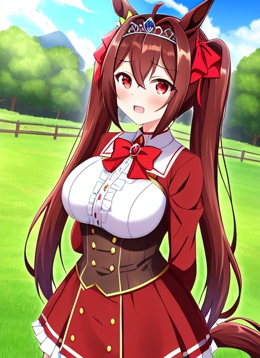  ,   :3 , Anime Art, Animal Ears, , Uma Musume Pretty Derby, Daiwa Scarlet, NovelAI,  , 