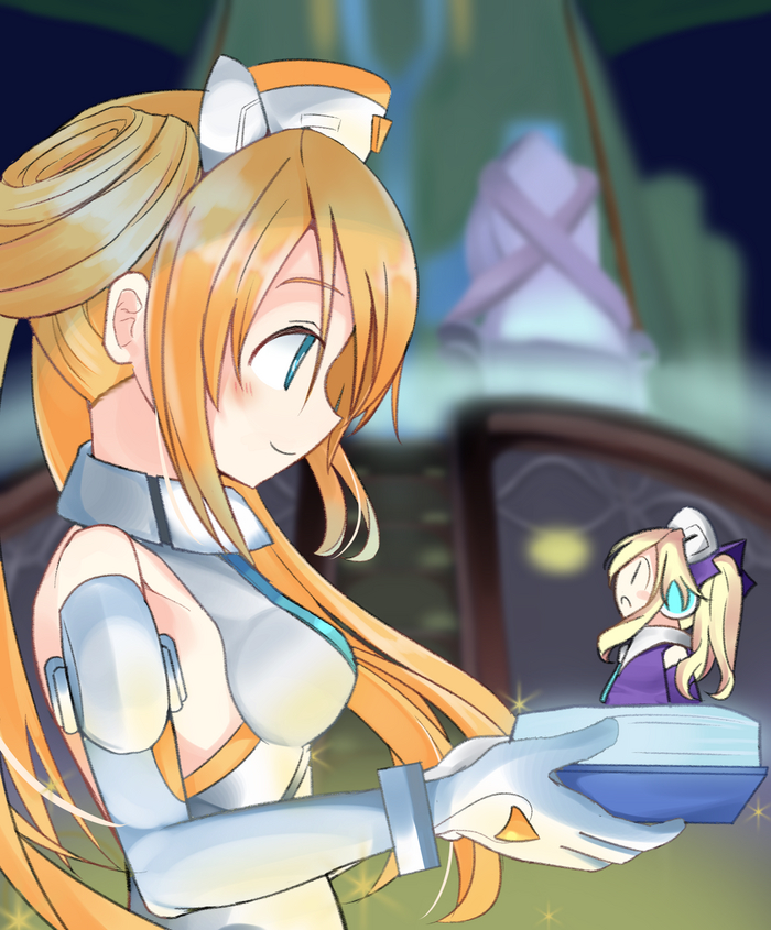 Orange Heart&Histoire Anime Art, Hyperdimension Neptunia, Neptunia, Uzume Tennouboshi, Orange Heart, Histoire