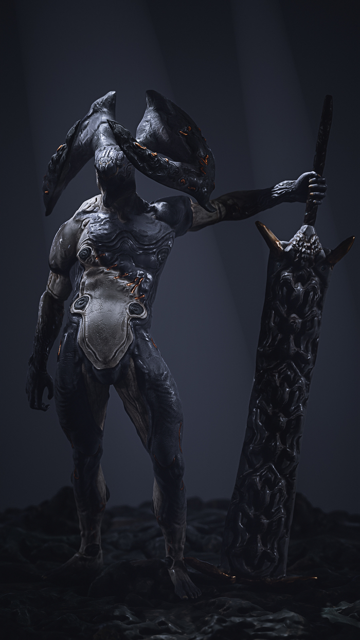 Bull-shi-eld warrior Warframe, Zbrush, ,  , ,  , 3D, ArtStation, ,  , 