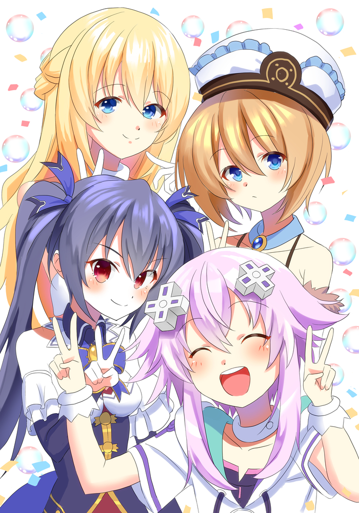  Anime Art, Hyperdimension Neptunia, Neptunia, Neptune, Noire (Black Heart), Vert, Blanc