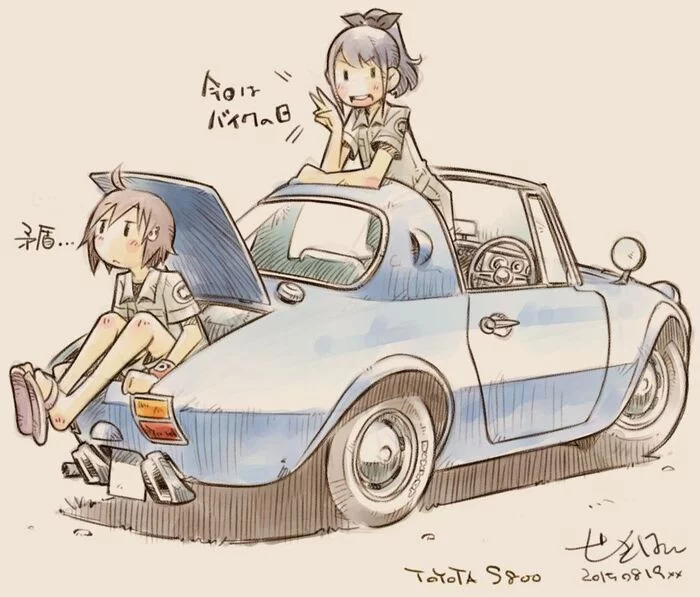 Большие гонки Аниме, Anime Art, Арт, Авто, Lamborghini, Nissan, Toyota, Lotus, Ваз 2121, Длиннопост