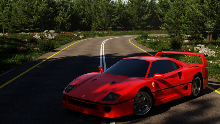 Ferrari F40, 3d  Blender, 3D , 3D, Ferrari, , 