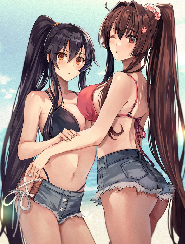 Yahagi & Yamato , Anime Art, Kantai Collection, Yahagi, Yamato