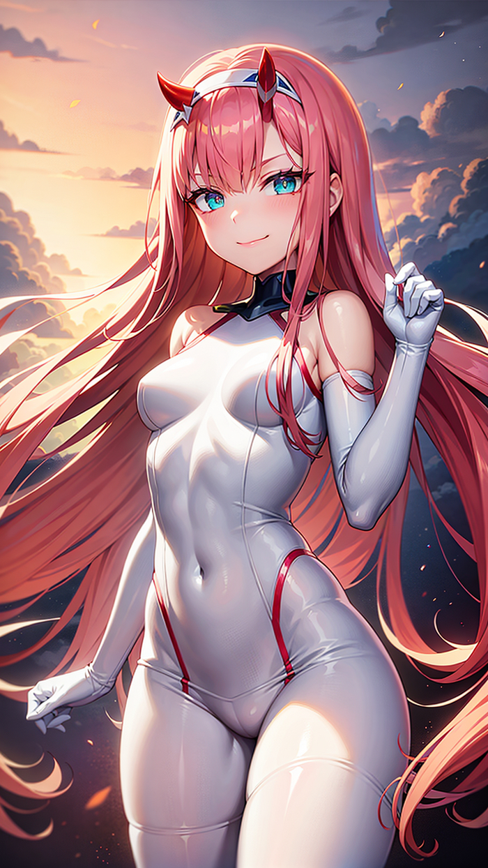 Zero Two , Anime Art,  , NovelAI, Zero Two, Darling in the Franxx