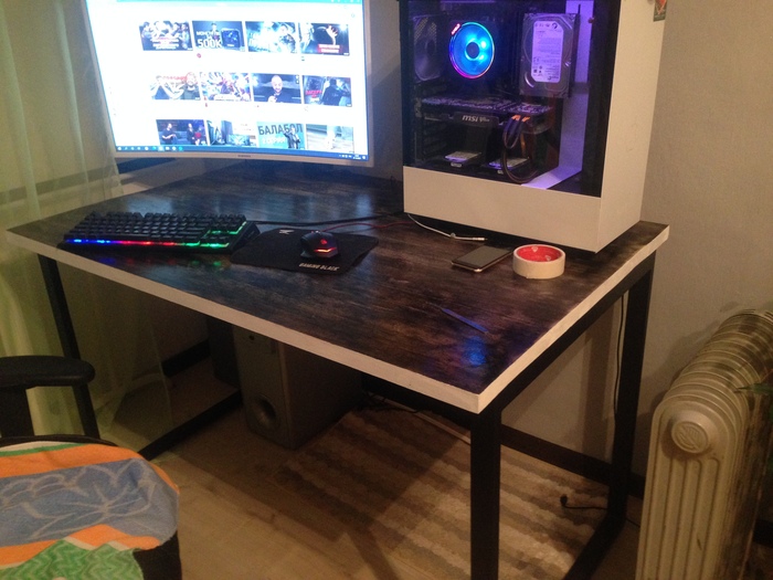 Компьютерный стол в стиле лофт Работа с деревом, Мебель, Изделия из дерева, Стол, Длиннопост, Рукоделие с процессом