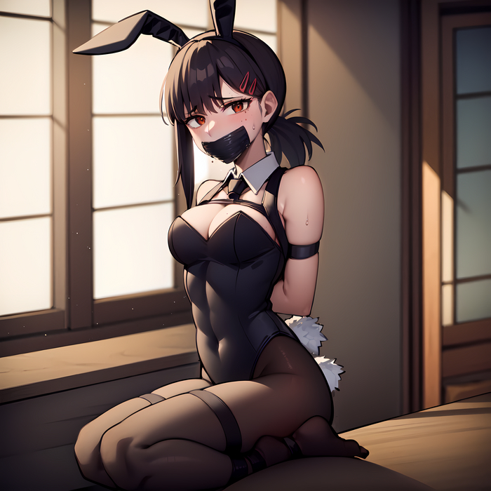 Kobeni Anime Art, , Chainsaw Man, Kobeni Higashiyama, Bunnysuit, NovelAI,  