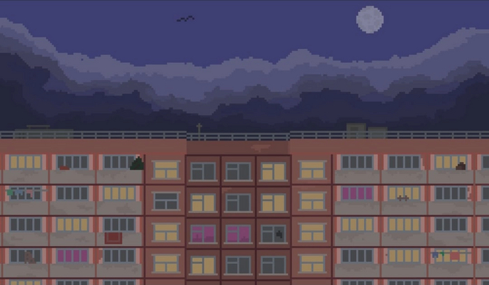 Пиксельная многоэтажка