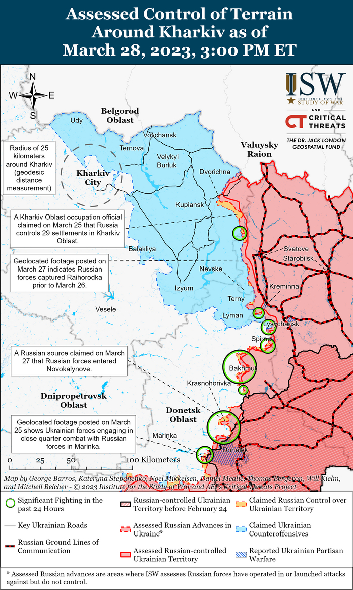 Институт изучения войны: сводка от 28 марта 2023 года | Пикабу