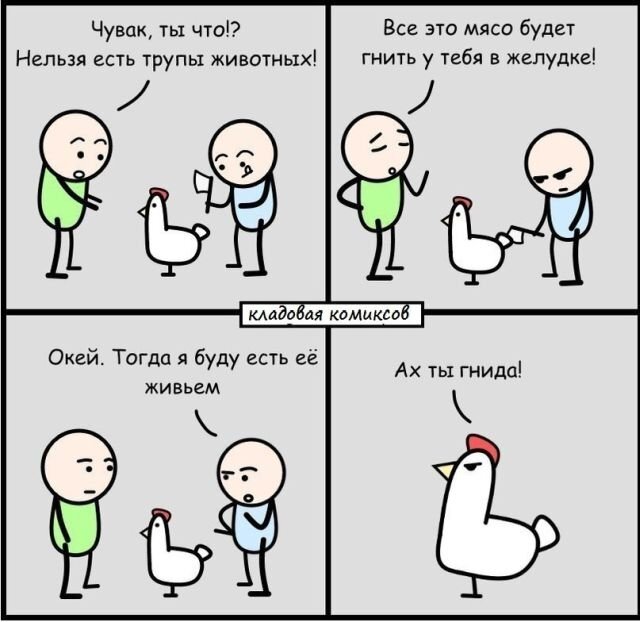 Веган против мясоеда | Пикабу