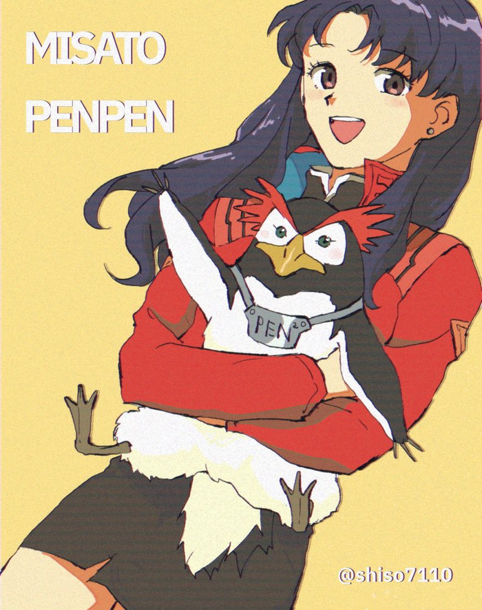  () , Evangelion, Anime Art, Misato Katsuragi, Pen Pen