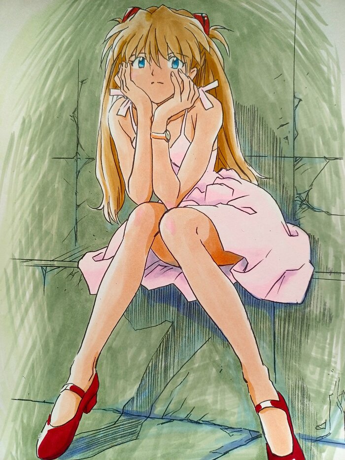  ( ) Evangelion, Asuka Langley, Anime Art, 