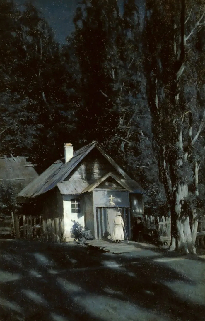 "Скит в лунную ночь", Крыжицкий Константин Яковлевич, 1898 год