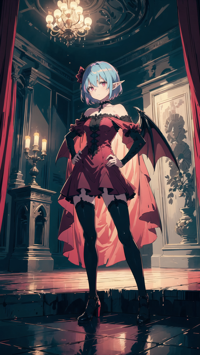 Remilia Touhou, Remilia Scarlet, Anime Art, , ,  , Stable Diffusion, 