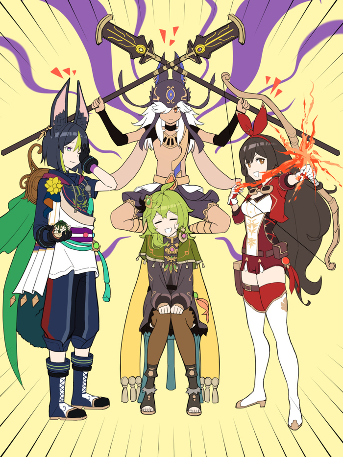    ! Anime Art, Genshin Impact, Tighnari (Genshin Impact), Cyno, Amber, Collei (Genshin Impact)